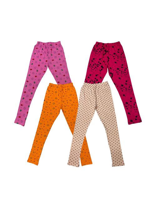 girls set of 4 multi color printed leggings - 20574200 - Very Small Image - 1