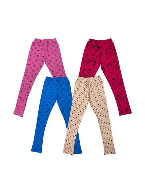 girls set of 4 multi color printed leggings - 20574201 - Very Small Image - 1