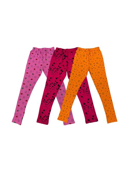 girls set of 3 multi color printed leggings - 20574216 - Very Small Image - 1