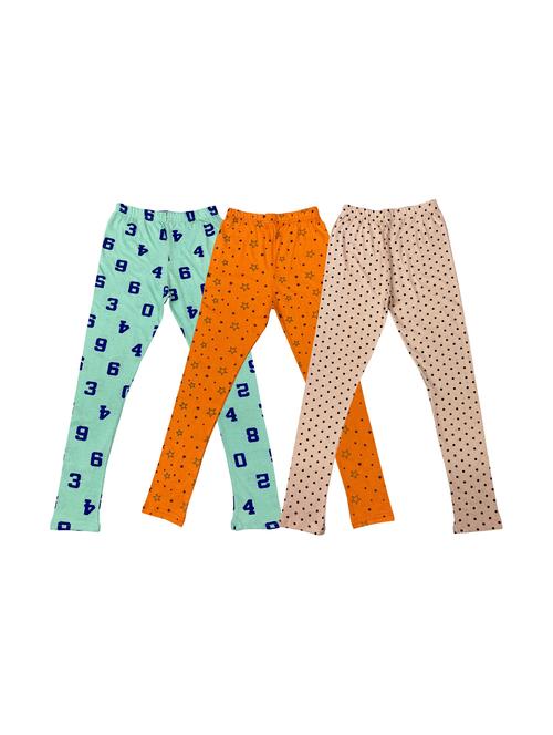 girls set of 3 multi color printed leggings - 20574220 - Very Small Image - 1