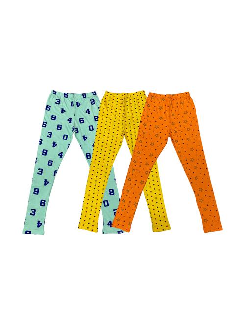 girls set of 3 multi color printed leggings - 20574228 - Very Small Image - 1