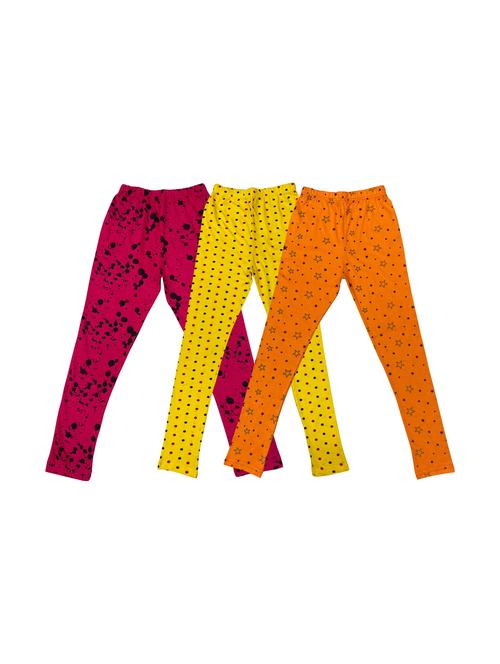 girls set of 3 multi color printed leggings - 20574239 - Very Small Image - 1
