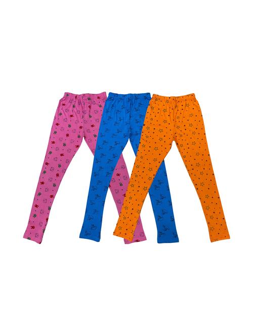 girls set of 3 multi color printed leggings - 20574250 - Very Small Image - 1