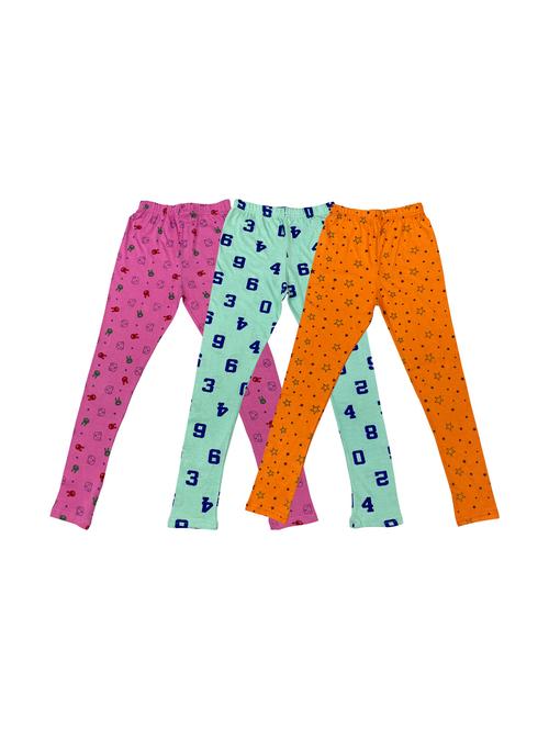 girls set of 3 multi color printed leggings - 20574259 - Very Small Image - 1