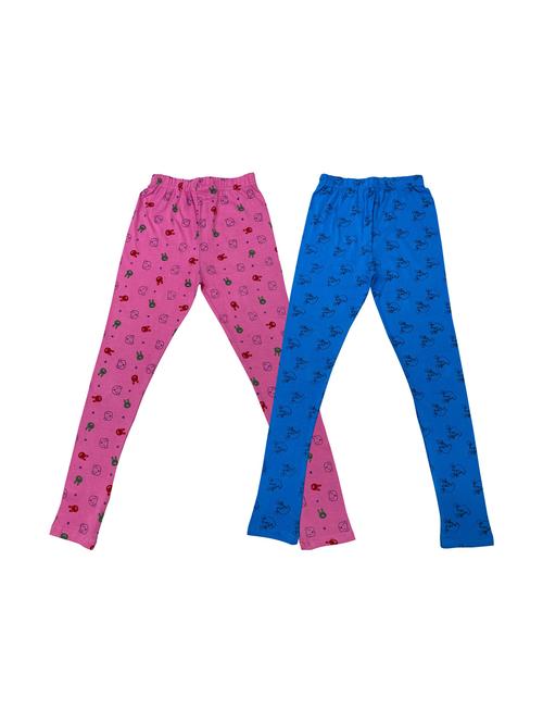 girls set of 2 multi color printed leggings - 20574265 - Very Small Image - 1