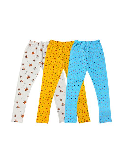 girls set of 3 multi color printed leggings - 20574292 - Very Small Image - 1