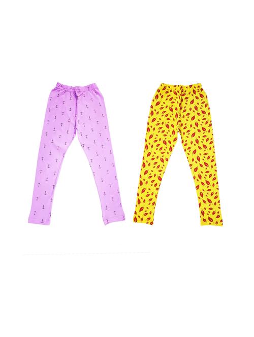 pack of 2 - multi colored cotton leggings - 20574441 - Very Small Image - 1