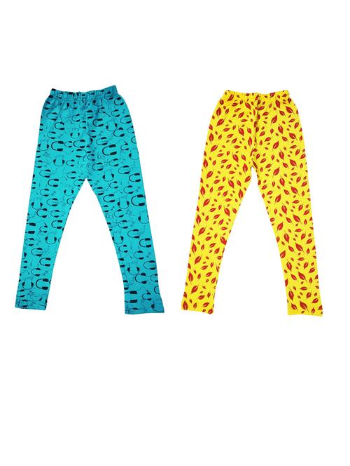 pack of 2 - multi colored cotton leggings - 20574485 - Very Small Image - 1