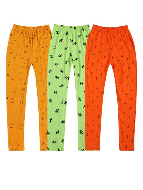 girls set of 3 multi color printed leggings - 20574546 - Very Small Image - 1