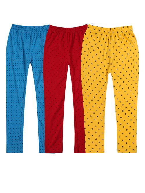 girls set of 3 multi color printed leggings - 20574547 - Very Small Image - 1