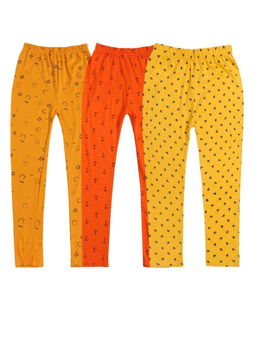 girls set of 3 multi color printed leggings - 20574559 - Very Small Image - 1