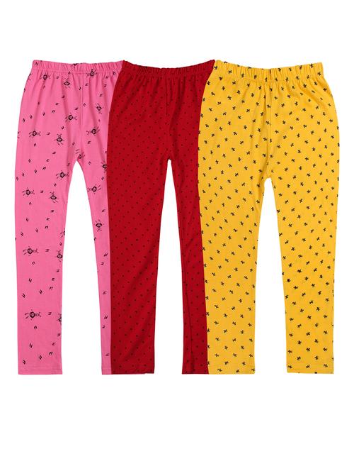 girls set of 3 multi color printed leggings - 20574563 - Very Small Image - 1