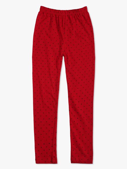 girls red printed leggings - 20574582 - Very Small Image - 1