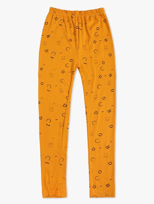 girls yellow printed leggings - 20574592 - Very Small Image - 1