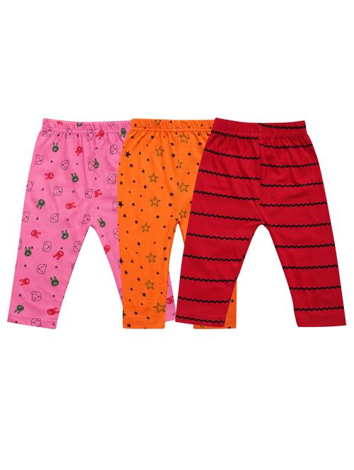 girls pack of 3 multi coloured printed leggings - 20575240 - Very Small Image - 1