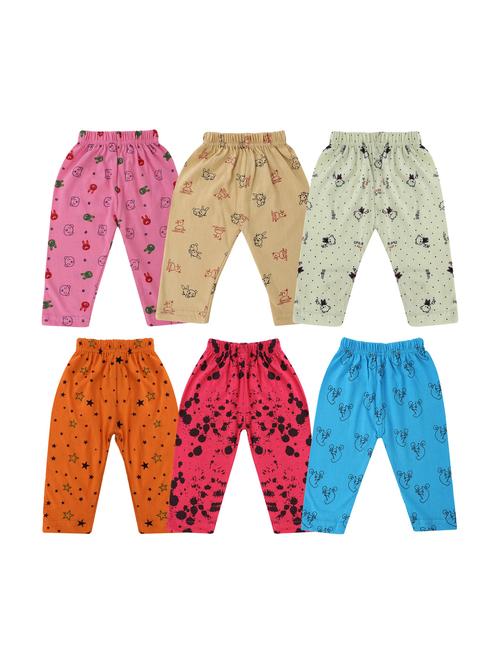 girls set of 6 printed multi coloured leggings - 20575503 - Very Small Image - 1