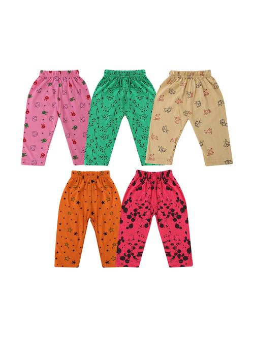 girls set of 5 printed multi coloured leggings - 20575511 - Very Small Image - 1