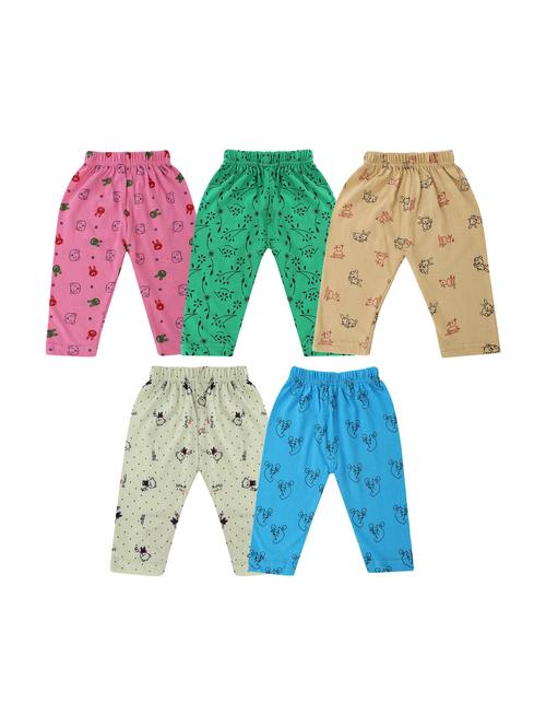 girls set of 5 printed multi coloured leggings - 20575512 - Very Small Image - 1