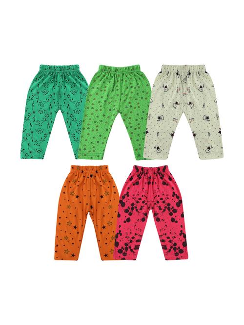 girls set of 5 printed multi coloured leggings - 20575519 - Very Small Image - 1
