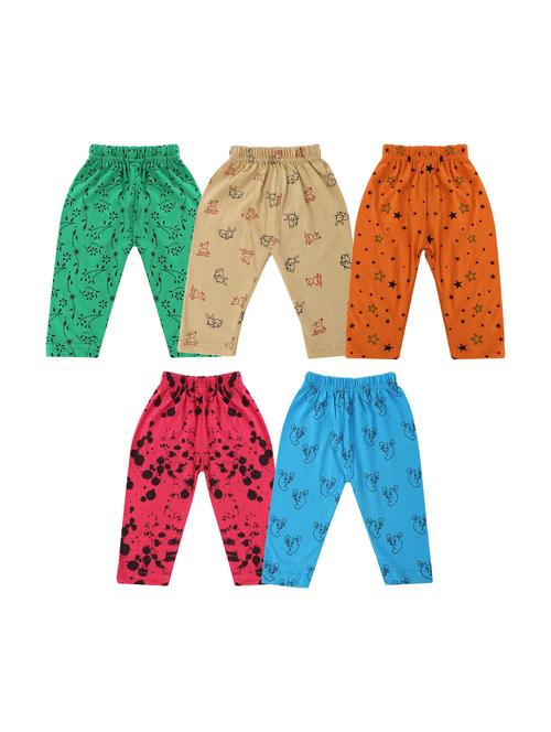 girls set of 5 printed multi coloured leggings - 20575520 - Very Small Image - 1