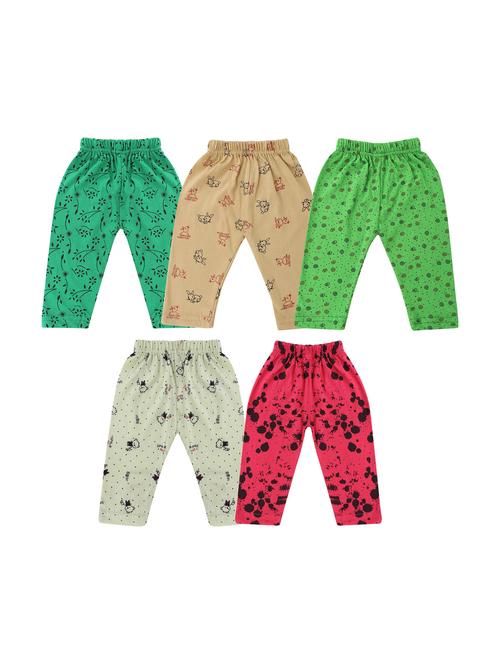 girls set of 5 printed multi coloured leggings - 20575529 - Very Small Image - 1