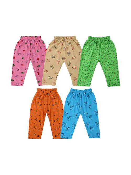 girls set of 5 printed multi coloured leggings - 20575542 - Very Small Image - 1