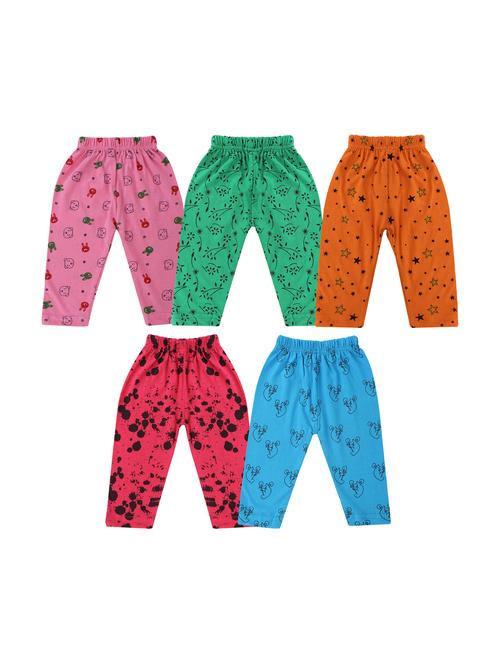 girls set of 5 printed multi coloured leggings - 20575547 - Very Small Image - 1