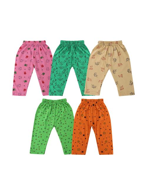 girls set of 5 printed multi coloured leggings - 20575548 - Very Small Image - 1