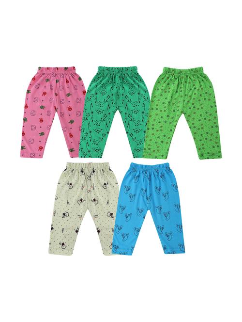 girls set of 5 printed multi coloured leggings - 20575555 - Very Small Image - 1