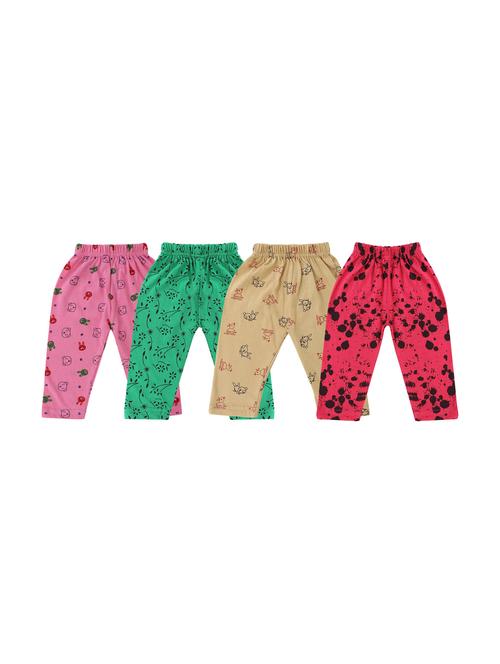 girls set of 4 printed multi coloured leggings - 20575595 - Very Small Image - 1