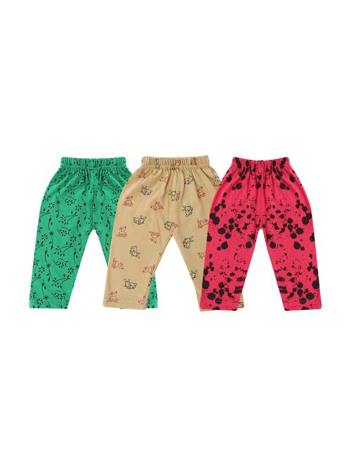 girls set of 3 printed multi coloured leggings - 20575667 - Very Small Image - 1