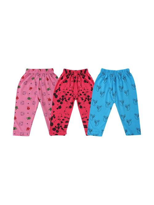 girls set of 3 printed multi coloured leggings - 20575671 - Very Small Image - 1