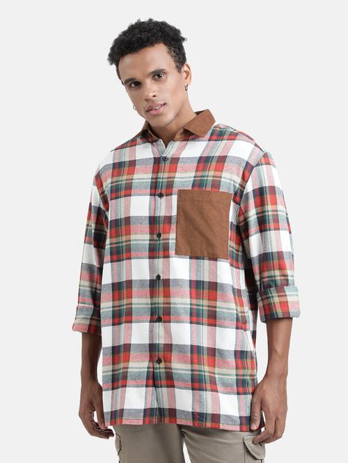 men checked pocket & collar detailed casual shirt - 20575739 - Very Small Image - 1