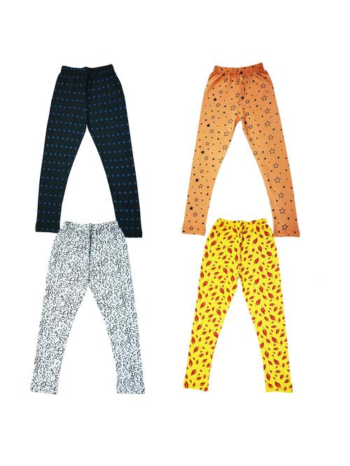girls set of 4 printed multi coloured leggings - 20577500 - Very Small Image - 1