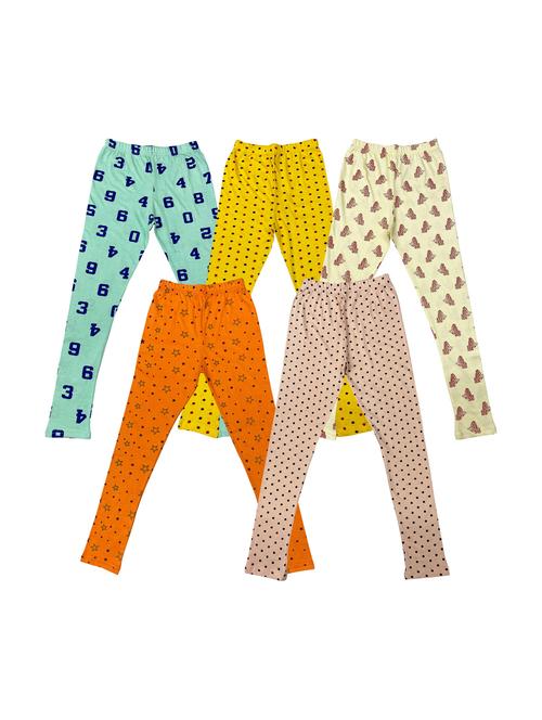 pack of 5 girls printed leggings - 20577648 - Very Small Image - 1
