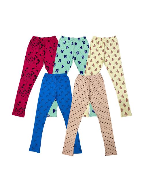 pack of 5 girls printed leggings - 20577659 - Very Small Image - 1