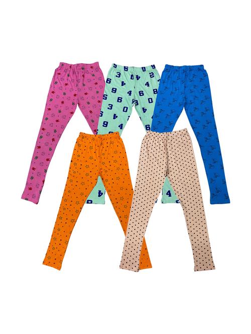 pack of 5 girls printed leggings - 20577673 - Very Small Image - 1