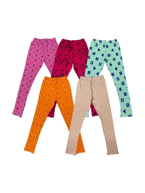 pack of 5 girls printed leggings - 20577695 - Very Small Image - 1
