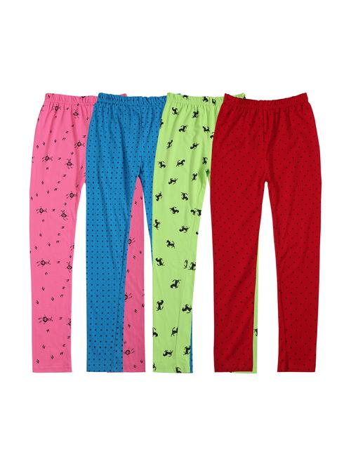 girls pack of 4 printed leggings - 20578114 - Very Small Image - 1