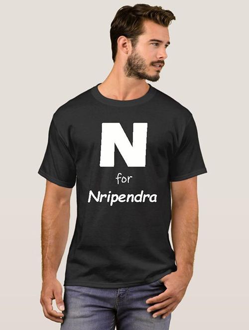 men round neck front print t-shirt - 20581490 - Very Small Image - 1