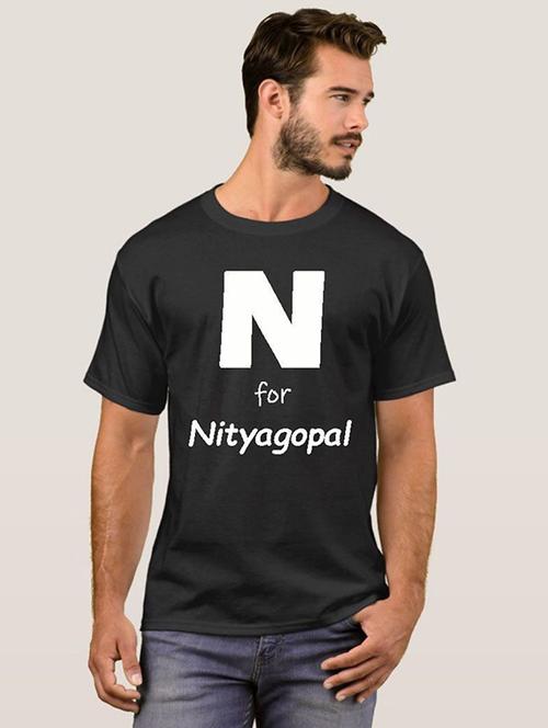 men round neck front print t-shirt - 20581500 - Very Small Image - 1