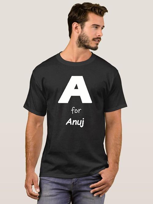 mens black typographic t-shirt - 20583510 - Very Small Image - 1