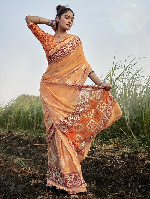 oxy fire printed saree - 20584727 - Very Small Image - 1