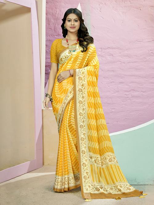 chevron printed saree - 20585003 - Very Small Image - 1