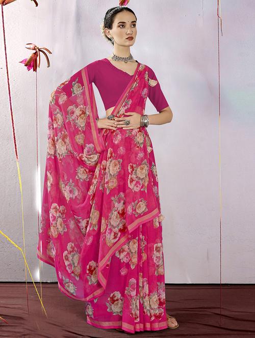 floral printed saree - 20585468 - Very Small Image - 1
