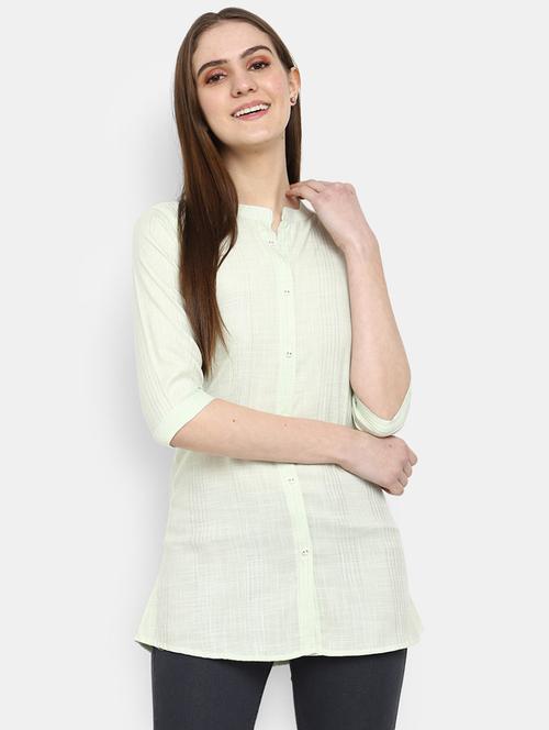 light green cotton solid top - 20587858 - Very Small Image - 1