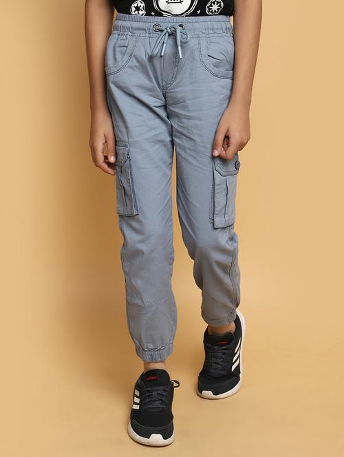 girls mid rise solid cargo trouser - 20588774 - Very Small Image - 1