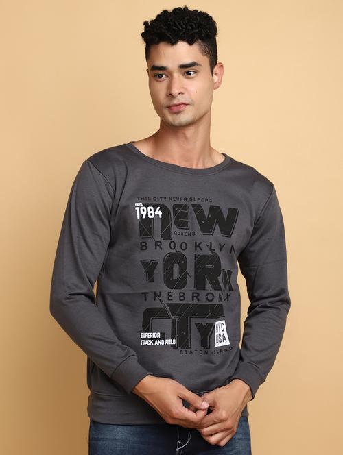 men front print long sleeve sweatshirt - 20590001 - Very Small Image - 1