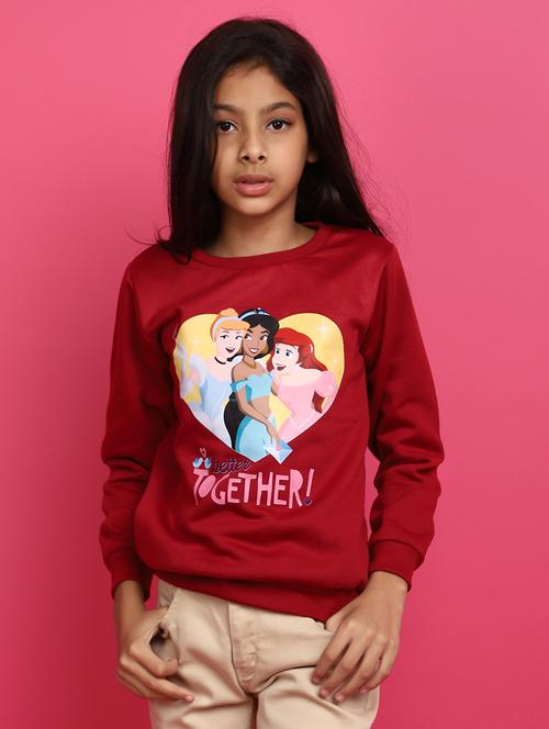 maroon front printed detailed sweatshirt - 20590143 - Very Small Image - 1