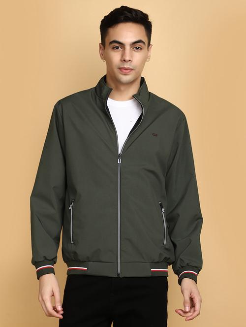 green cotton casual jacket - 20590350 - Very Small Image - 1